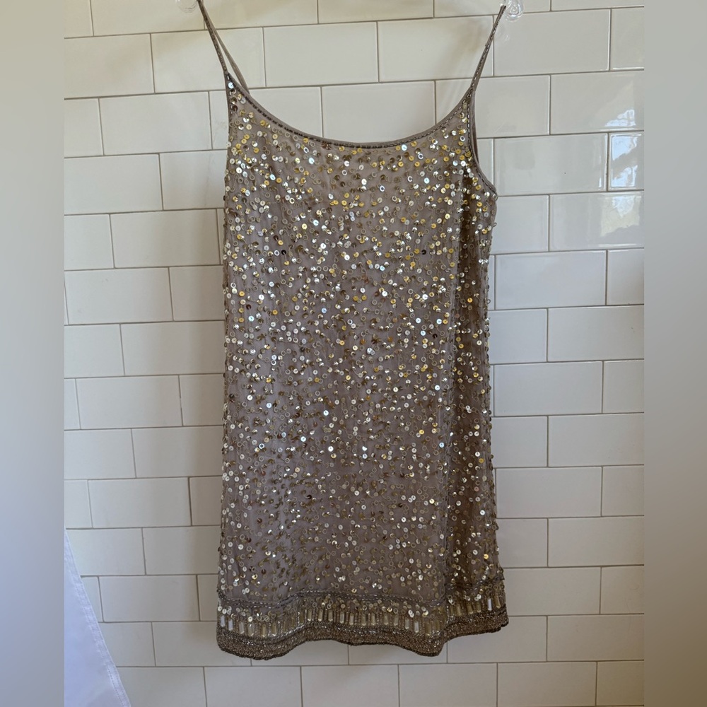 Guidi Gold Sequin Embellished Fabric dress Size 6